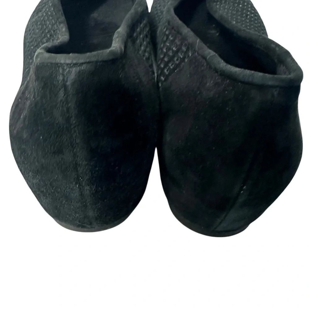 Eileen Fisher Black Perforated Suede Ballet Flats